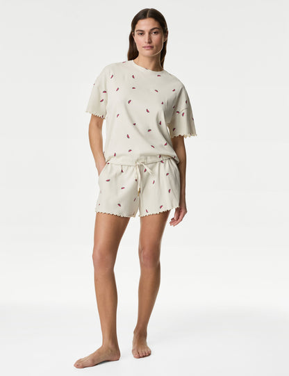 Regular Fit Kısa Kollu Pijama Üstü
