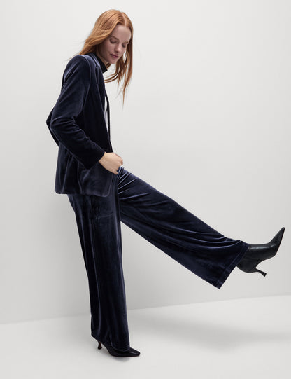 Yüksek Bel Kadife Wide Leg Pantolon