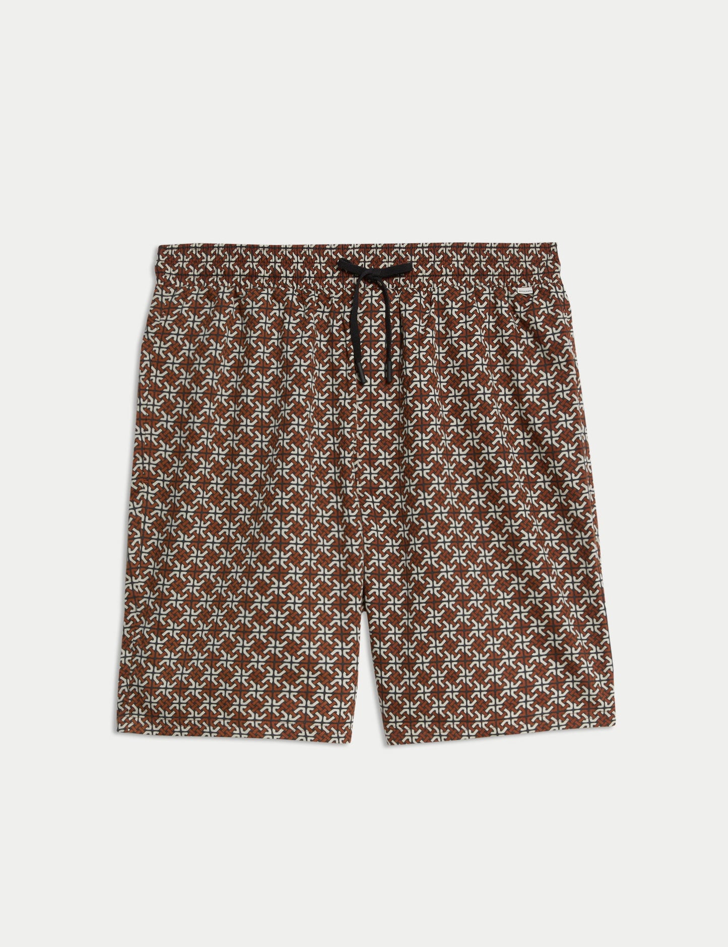 Pamuk Karışımlı Geometrik Desenli Pijama Şortu