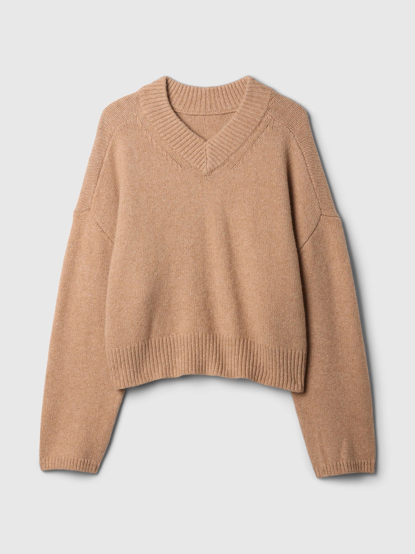Kahverengi Cashsoft Oversize V Yaka Kazak