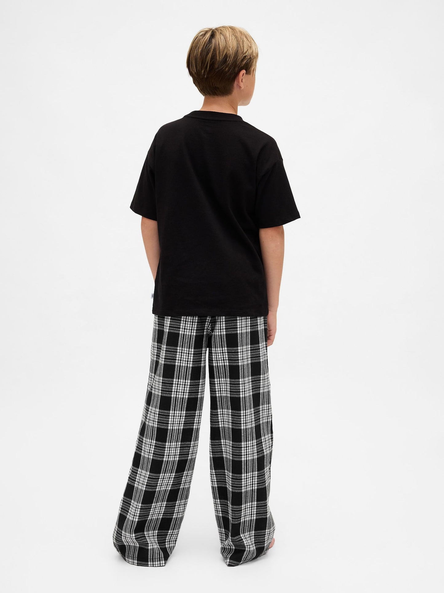 Siyah Gap × Disney Tim Burton’s The Nightmare Before Christmas Skull Flannel Pijama Altı