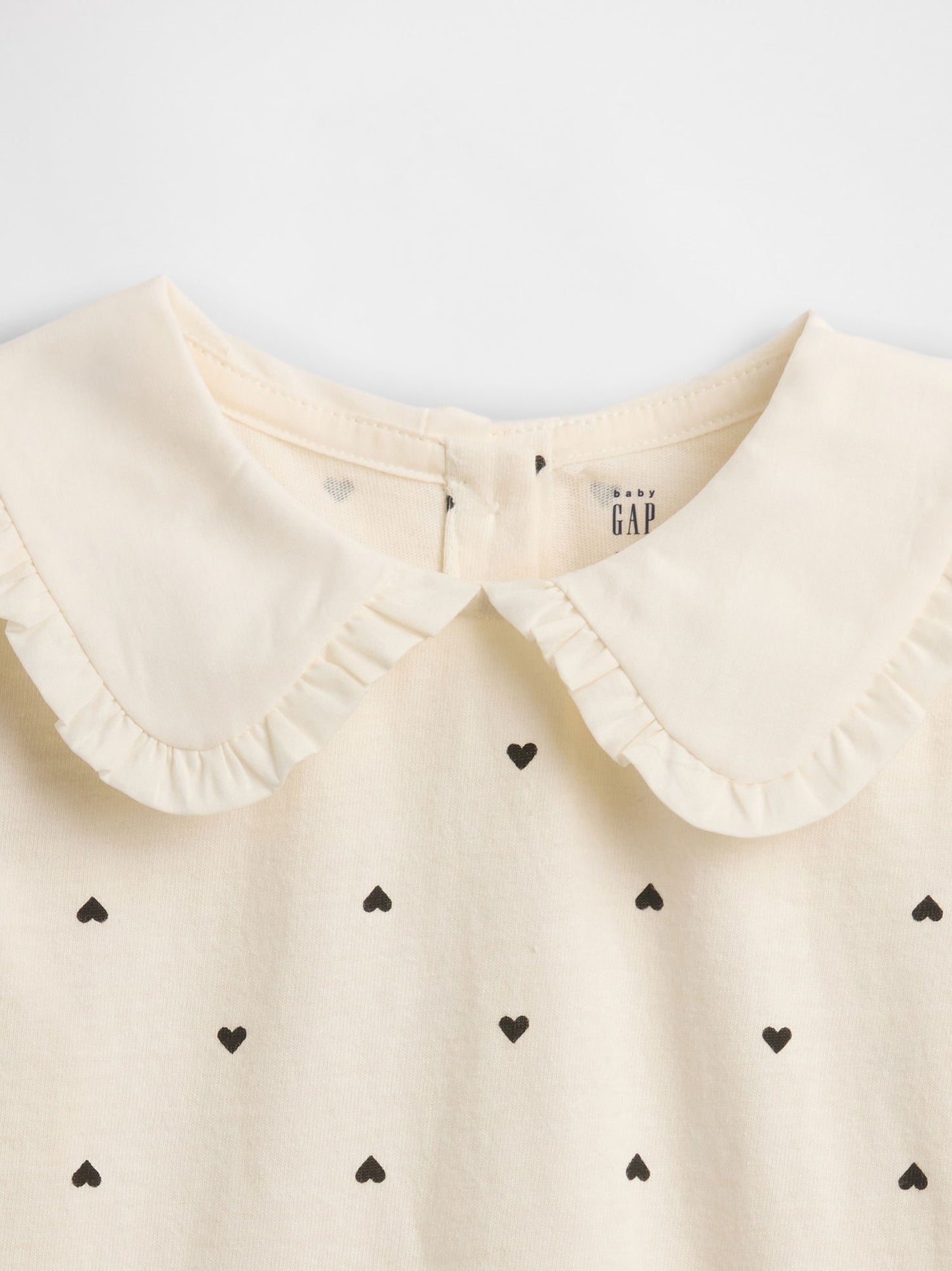Krem Sailor Yaka Uzun Kollu T-shirt