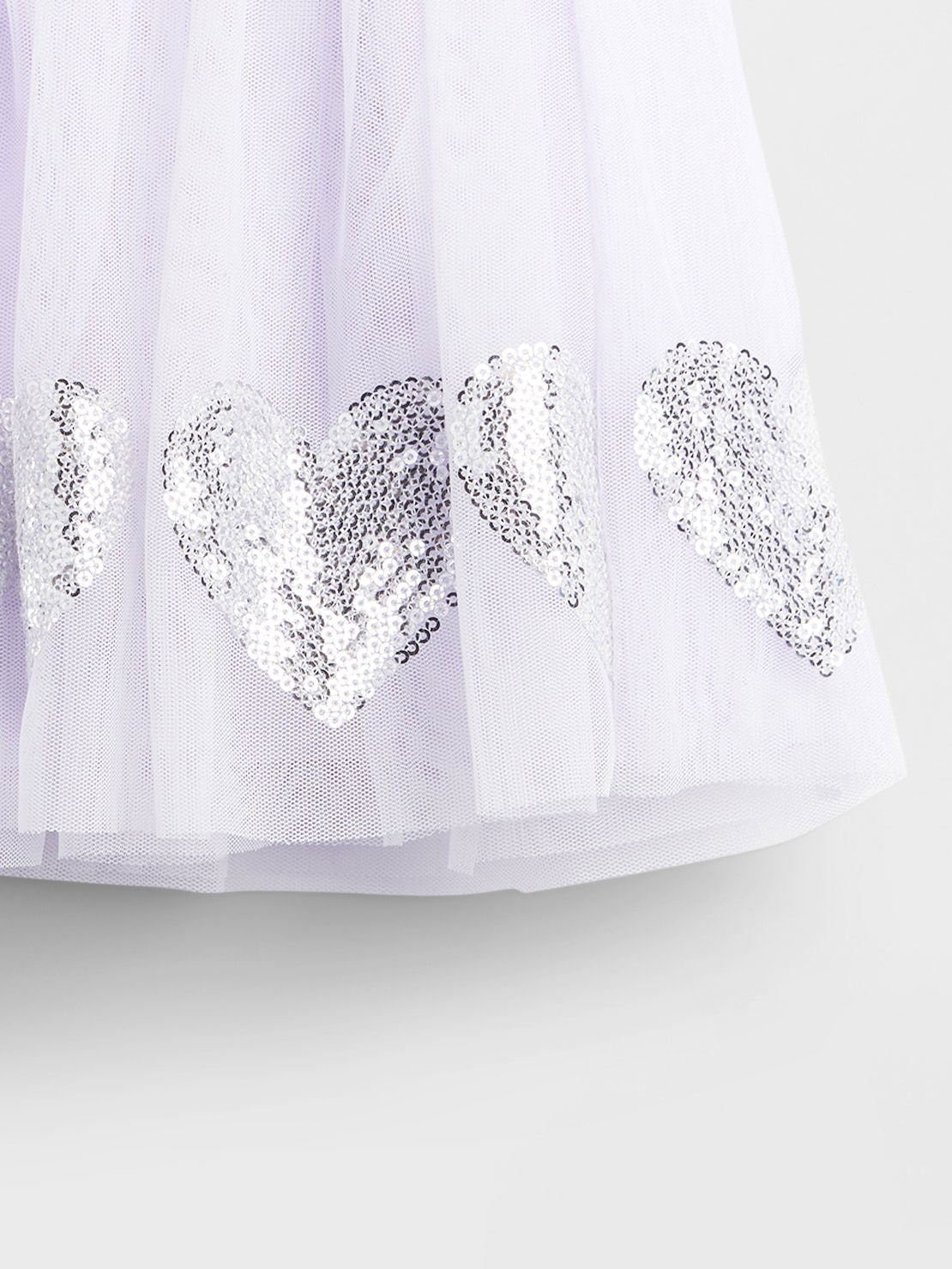Lila Tulle & Sequin Heart Etek