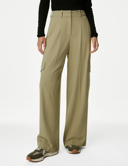 Regular Fit Wide Leg Kargo Pantolon