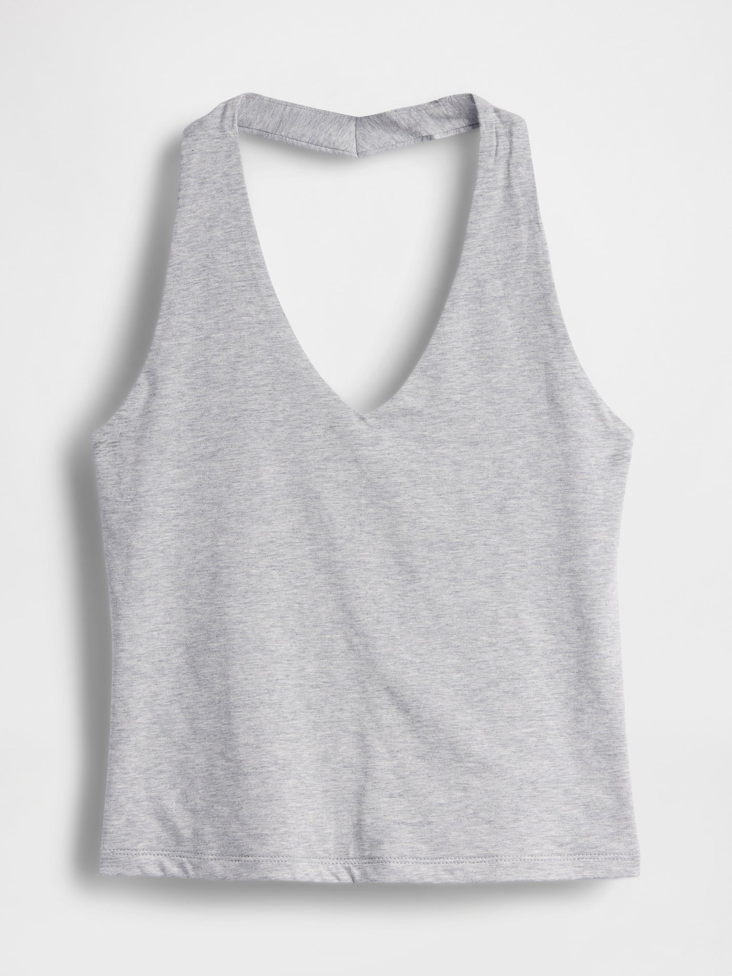 Gri Closeknit Halter Crop Bluz