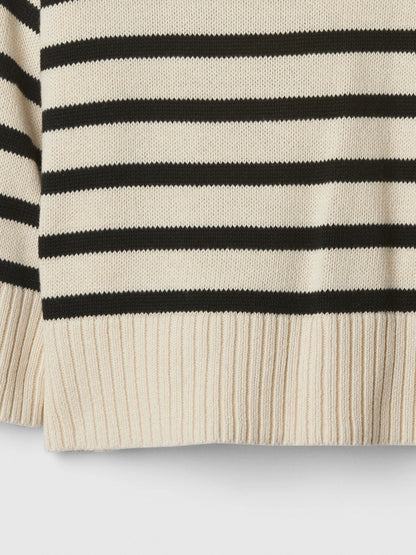 Çok Renkli Split-hem Crewneck Kazak