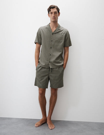 Pamuklu Desenli Pijama Üstü
