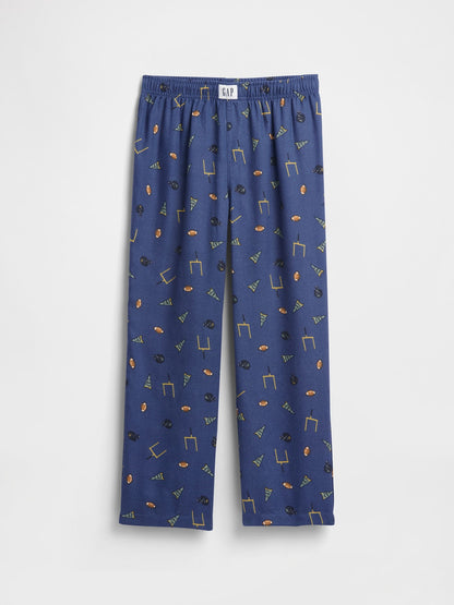 Mavi 100% Geri Dönüştürülmüş Flannel Football Pijama Altı