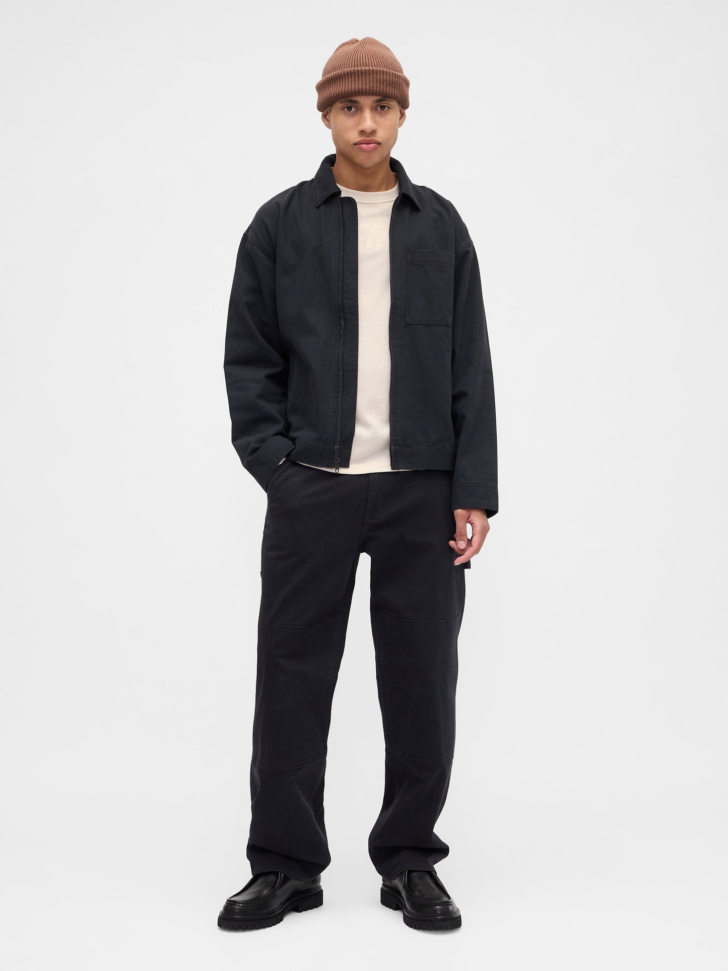 Kırık Beyaz Gap Logo Waffle-knit Crewneck T-shirt