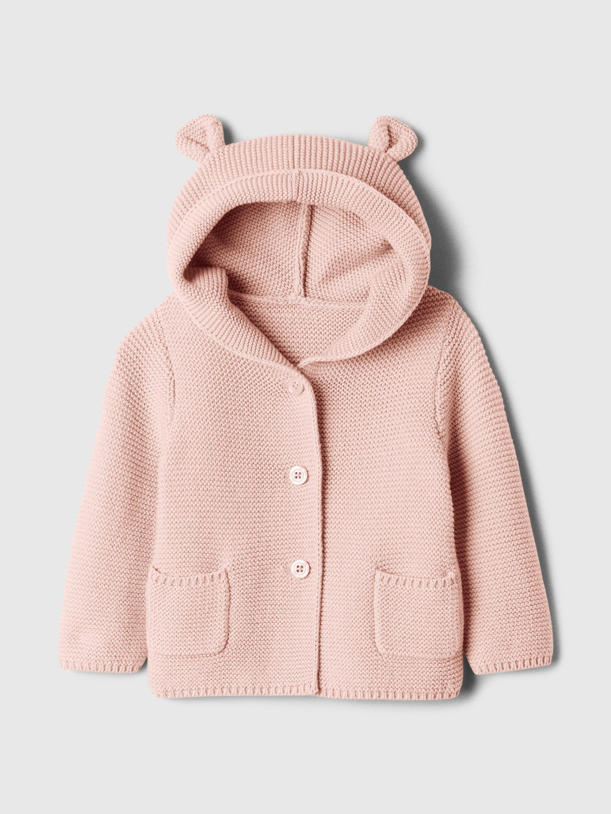 Pembe Ayı Aplikeli Garter Hırka