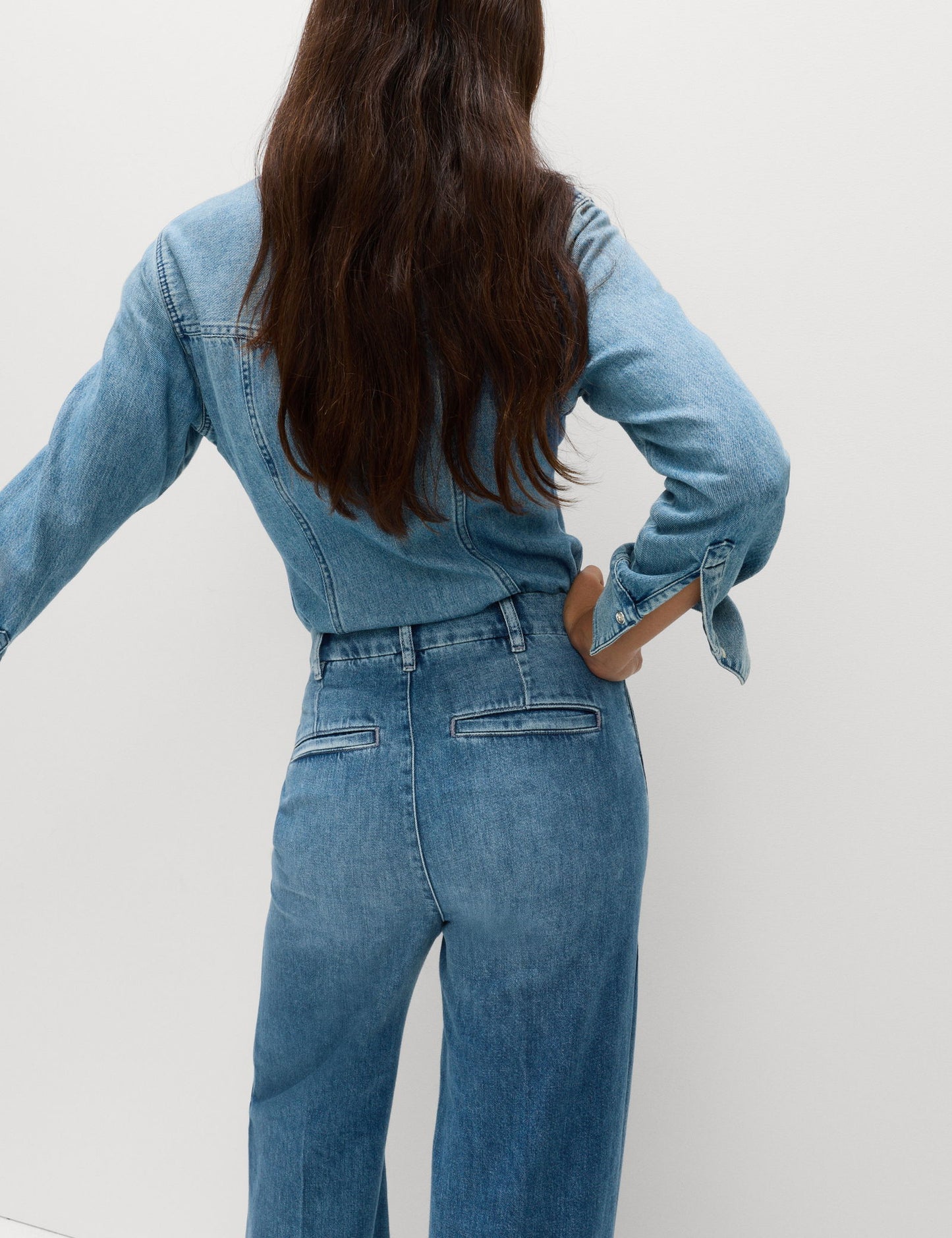 Wide Leg Denim Pantolon