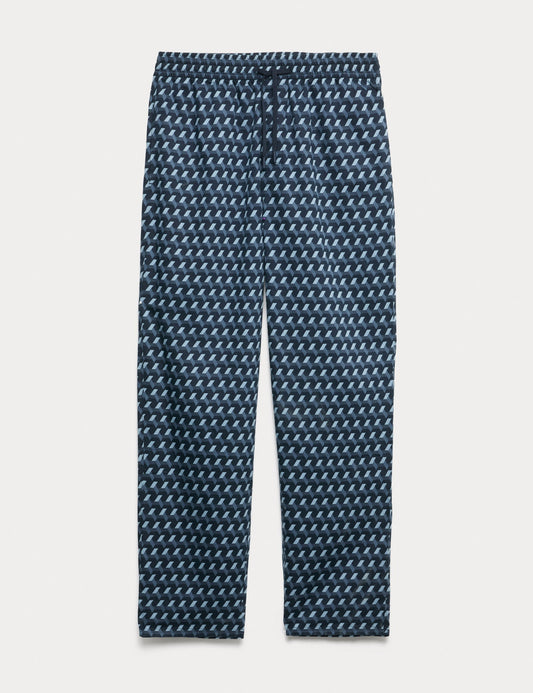 Pamuk Karışımlı Geometrik Baskılı Pijama Altı