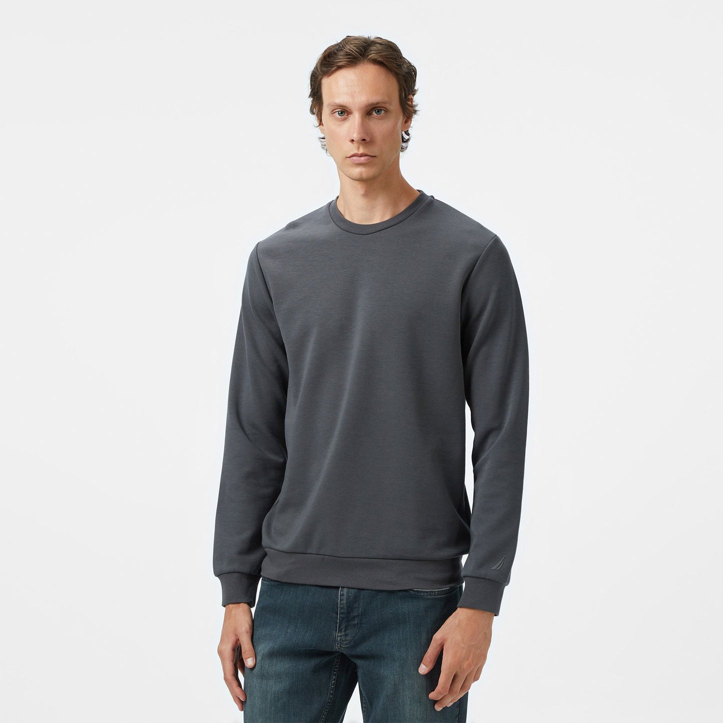 Nautica Erkek Gri Classic Fit Sweatshirt