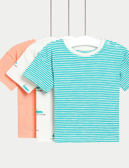 3’lü Paket Saf Pamuklu T-shirt (0–3 Yaş)