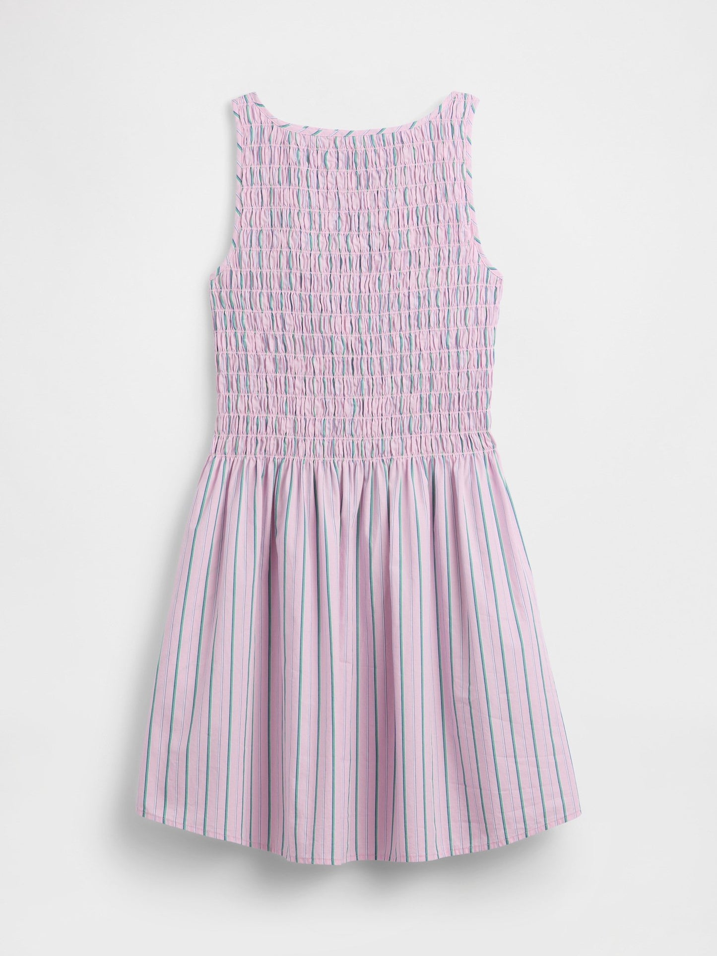 Pembe Smocked Boatneck Mini Elbise