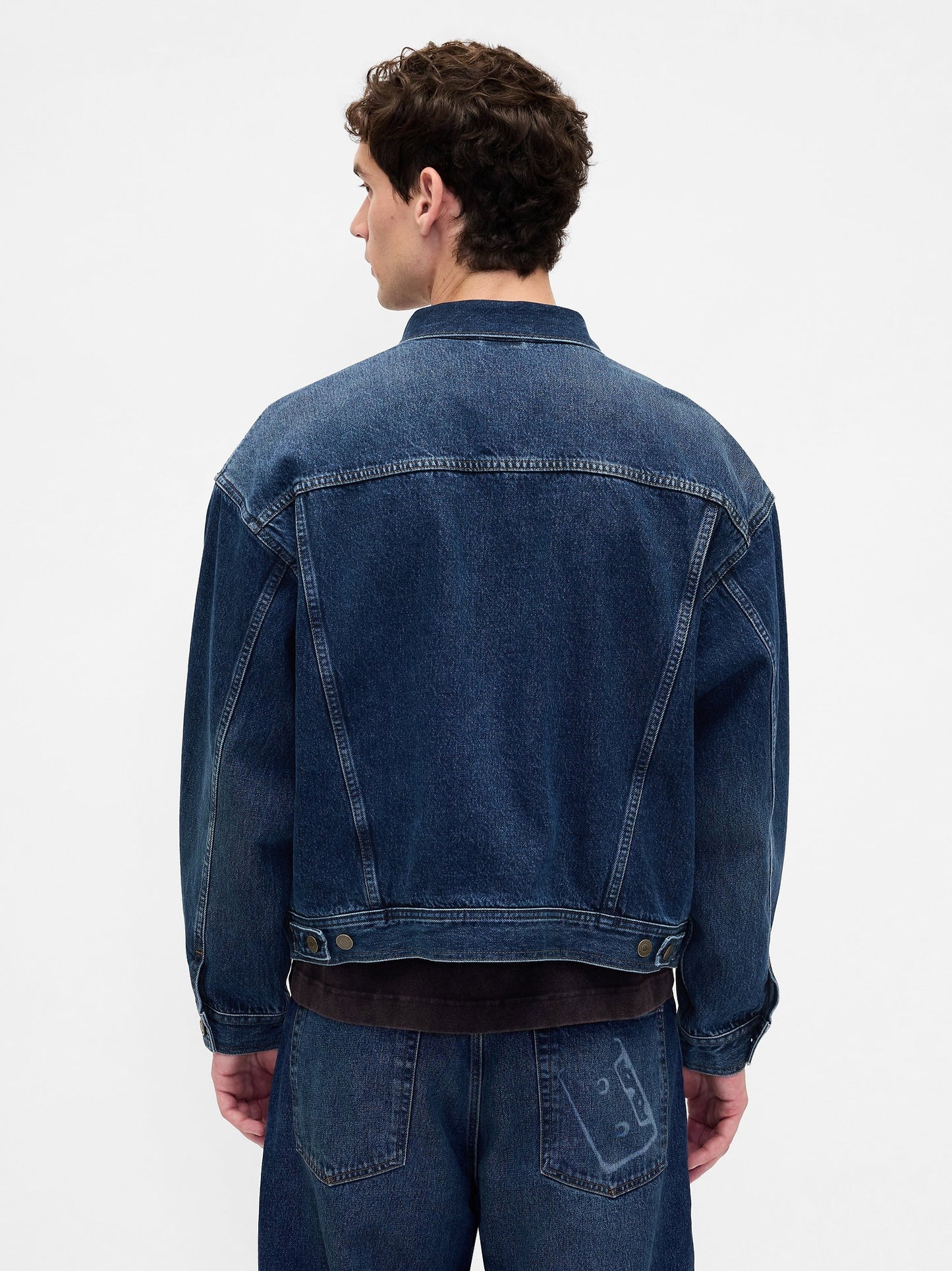 Mavi Stranger Things Flannel-astarlı Icon Denim Ceket