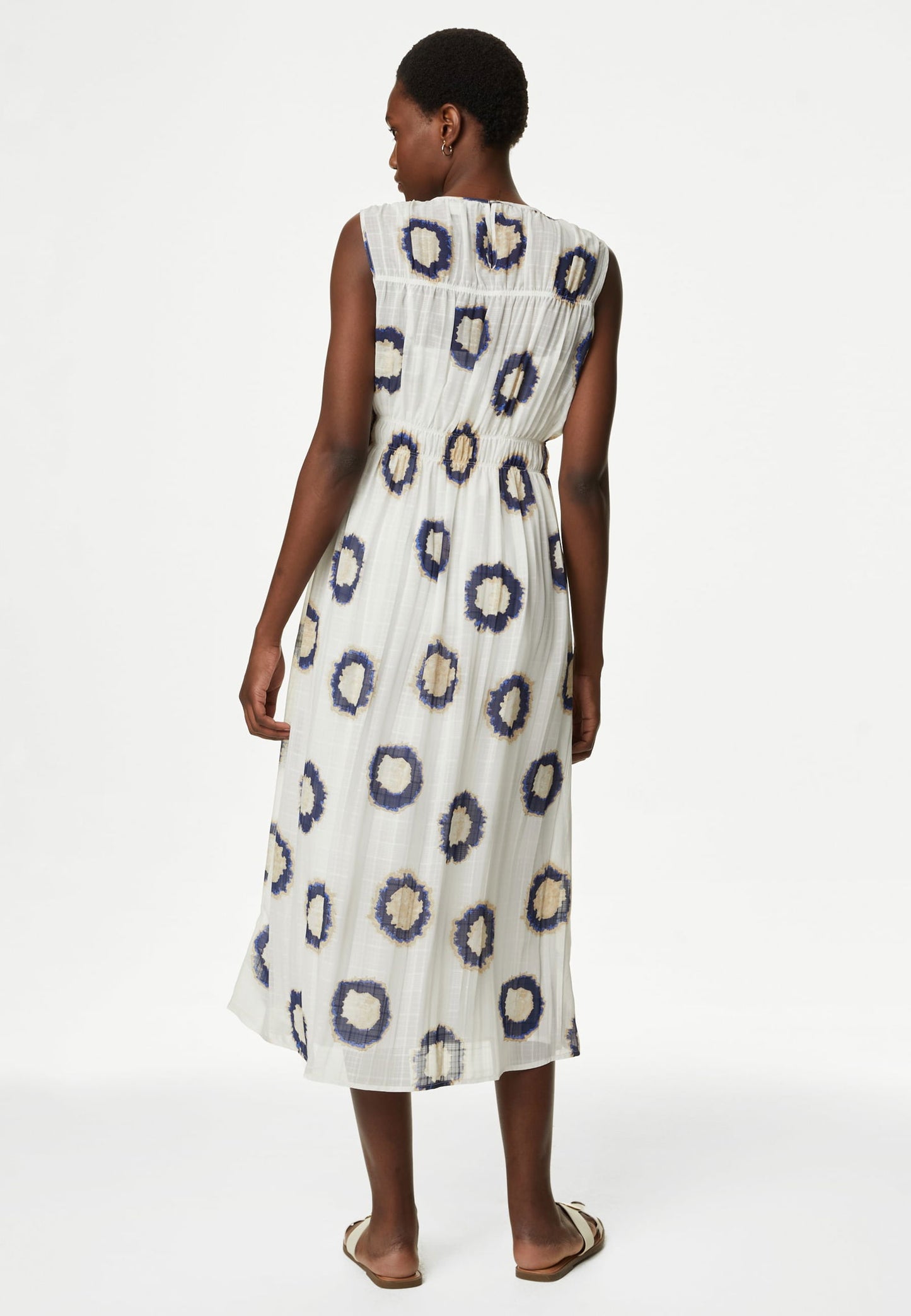 Regular Fit Desenli Midi Elbise