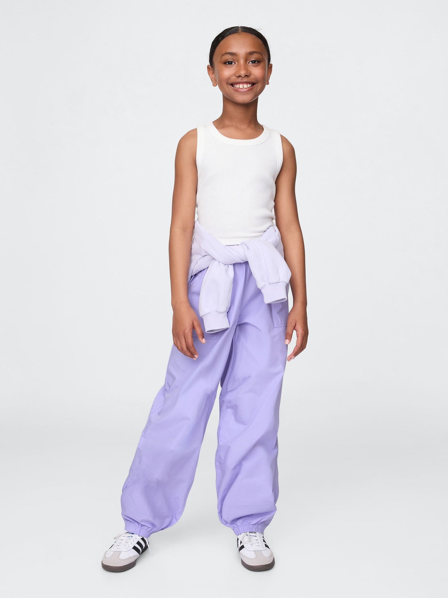 Açık Lila Poplin Baggy Jogger Pantolon