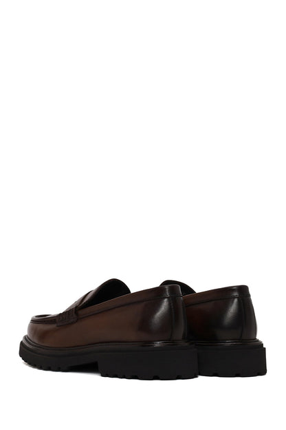 Erkek Kahverengi Deri Casual Loafer