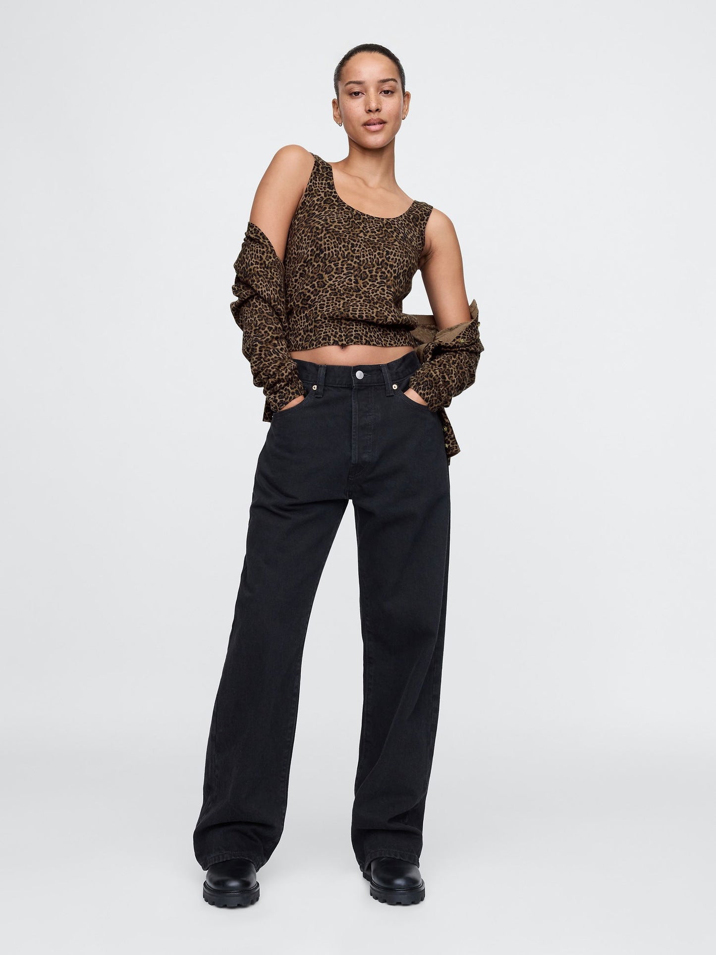 Kahverengi Cashsoft Crop Bluz