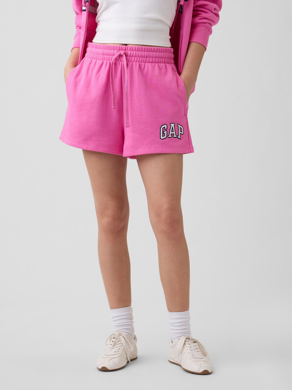 Pembe Gap Logo Fransız Havlu Kumaş Şort