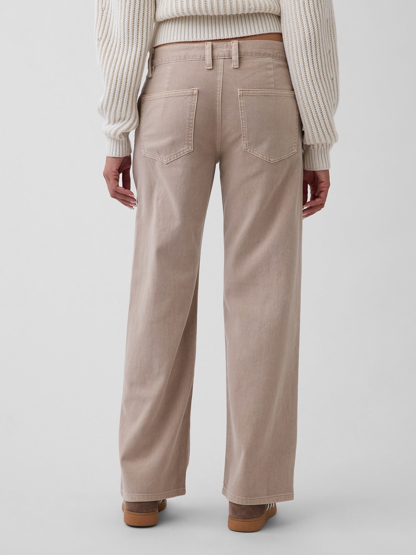 Bej Low Rise '90s Loose Khaki Pantolon