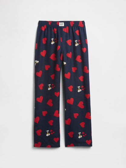 Lacivert Peanuts %100 Recycled Flannel Pijama Altı