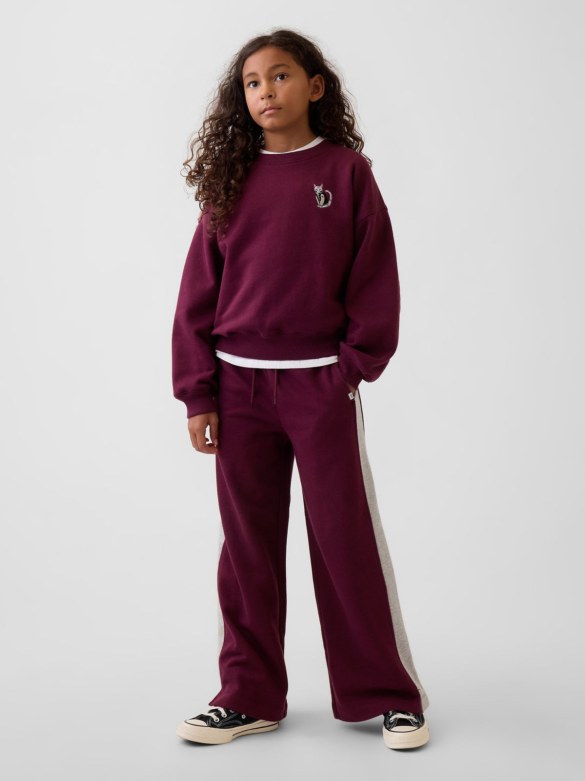 Bordo Vintagesoft Baggy Varsity Pantolon