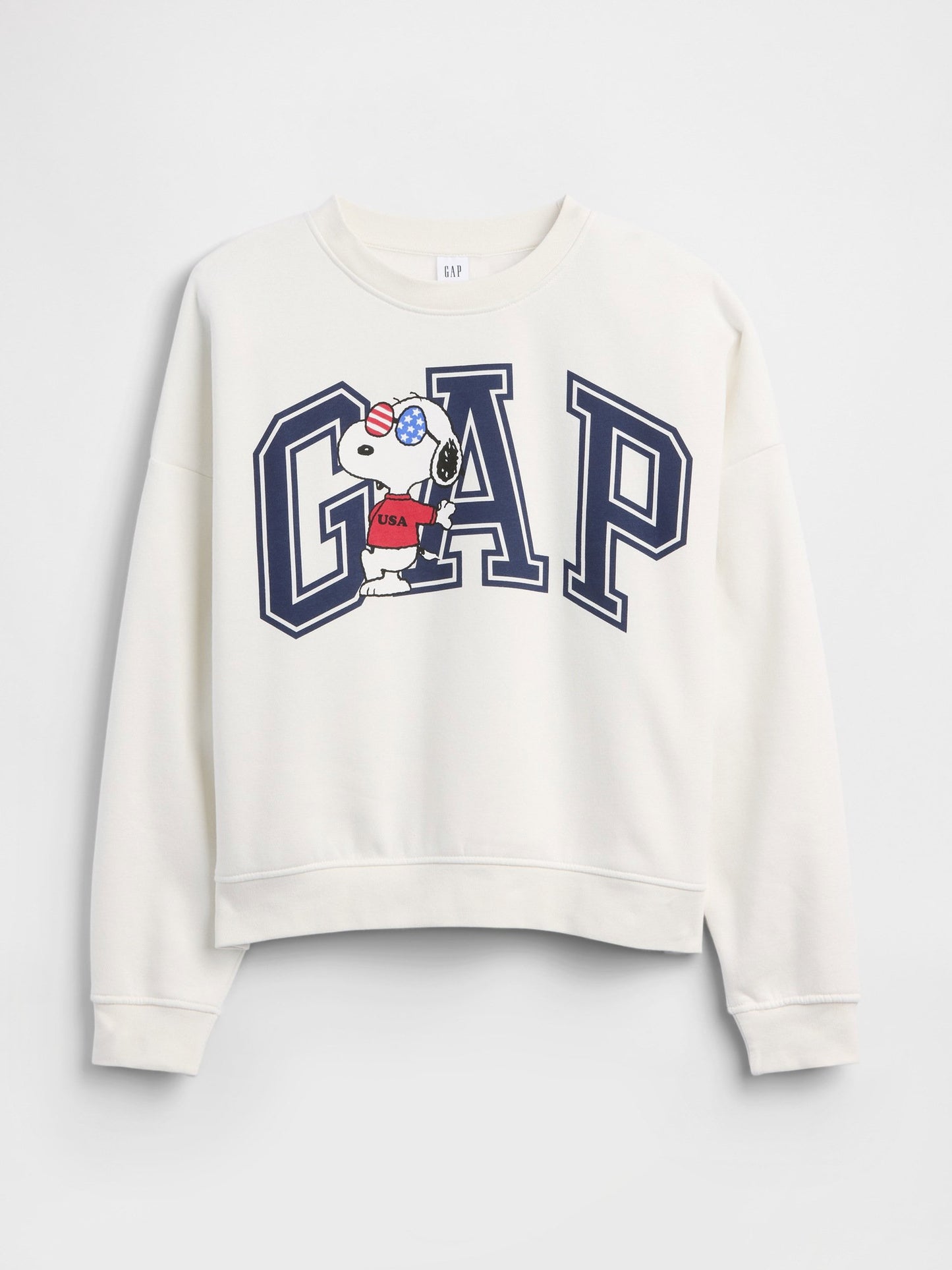 Beyaz Peanuts Oversized Wedge Bisiklet Yaka Sweatshirt