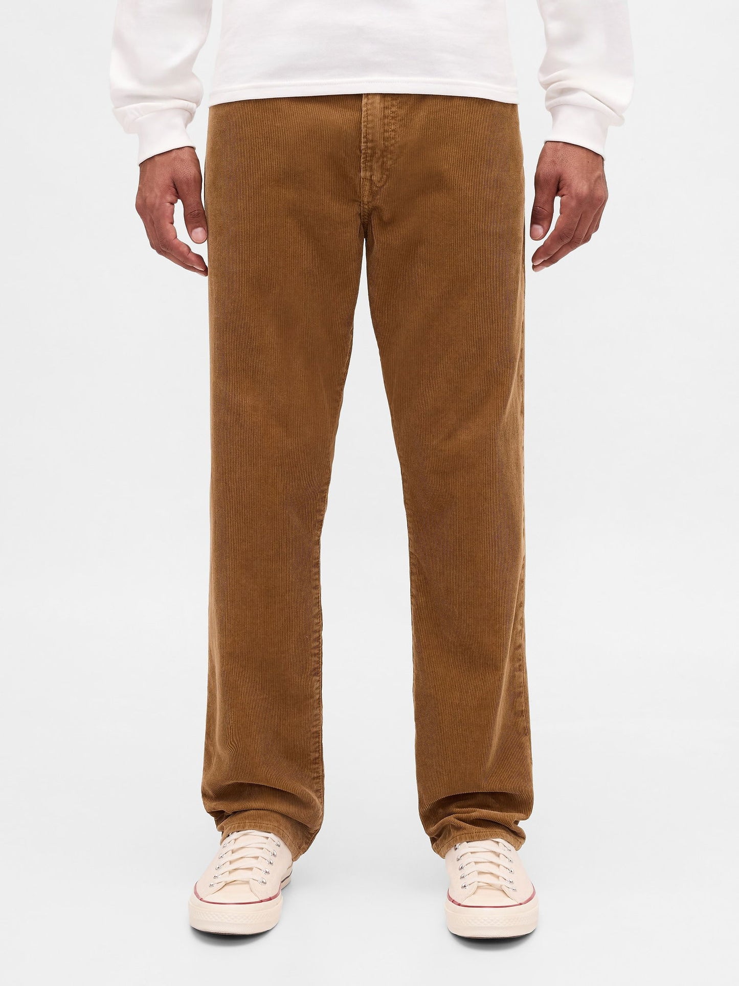 Açık Kahverengi Corduroy Relaxed Straight Pantolon