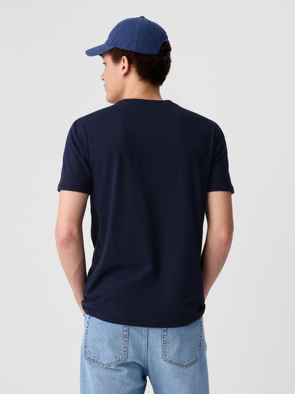 Lacivert Everday Soft Dad Grafikli T-shirt