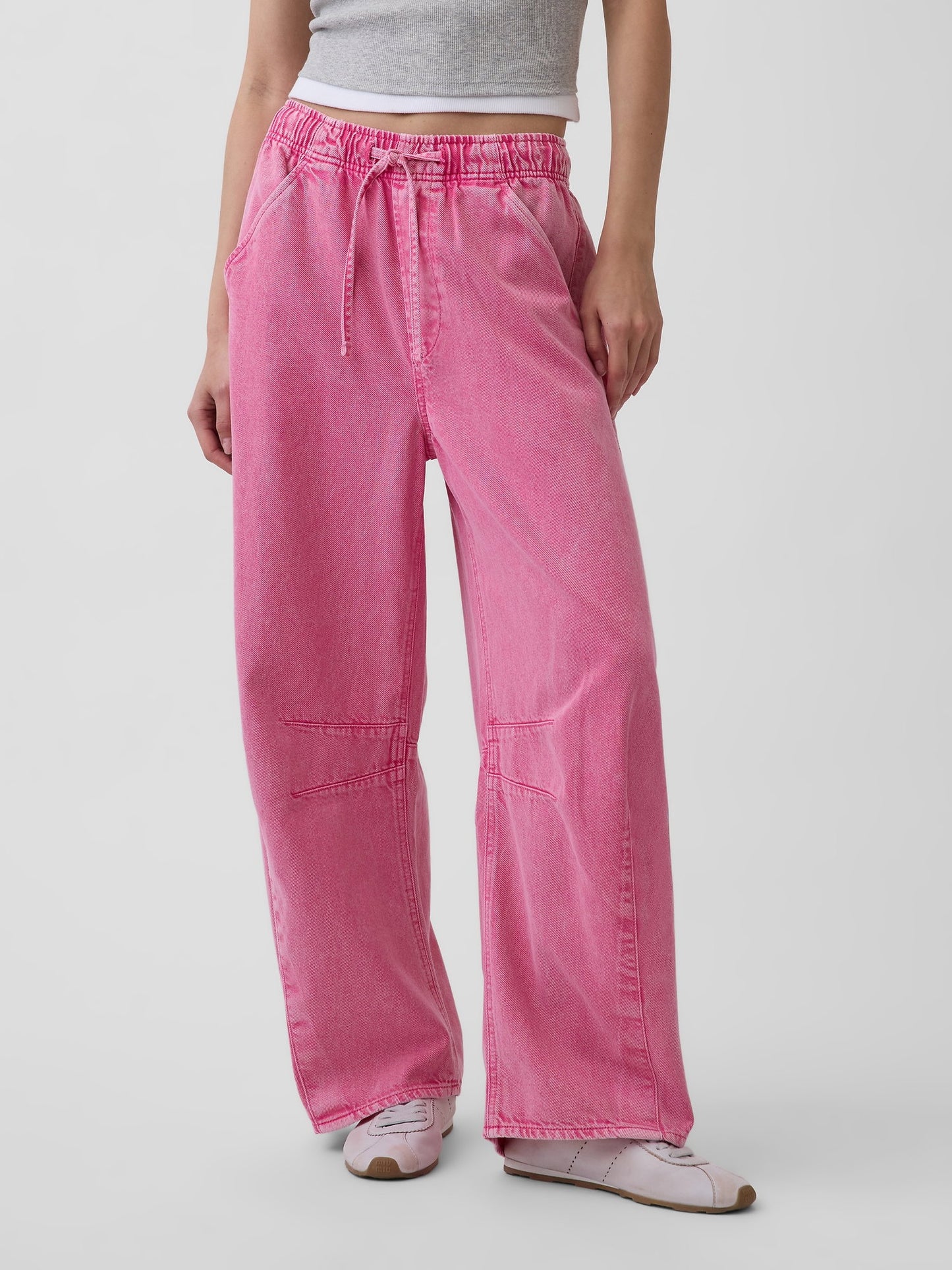 Pembe Mid Rise Ultrasoft Kolay Horseshoe Jean Pantolon