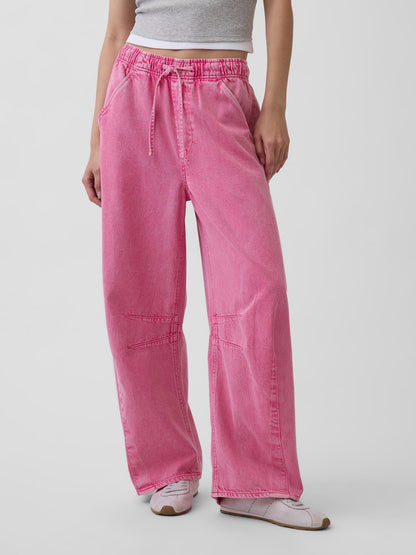 Pembe Mid Rise Ultrasoft Kolay Horseshoe Jean Pantolon