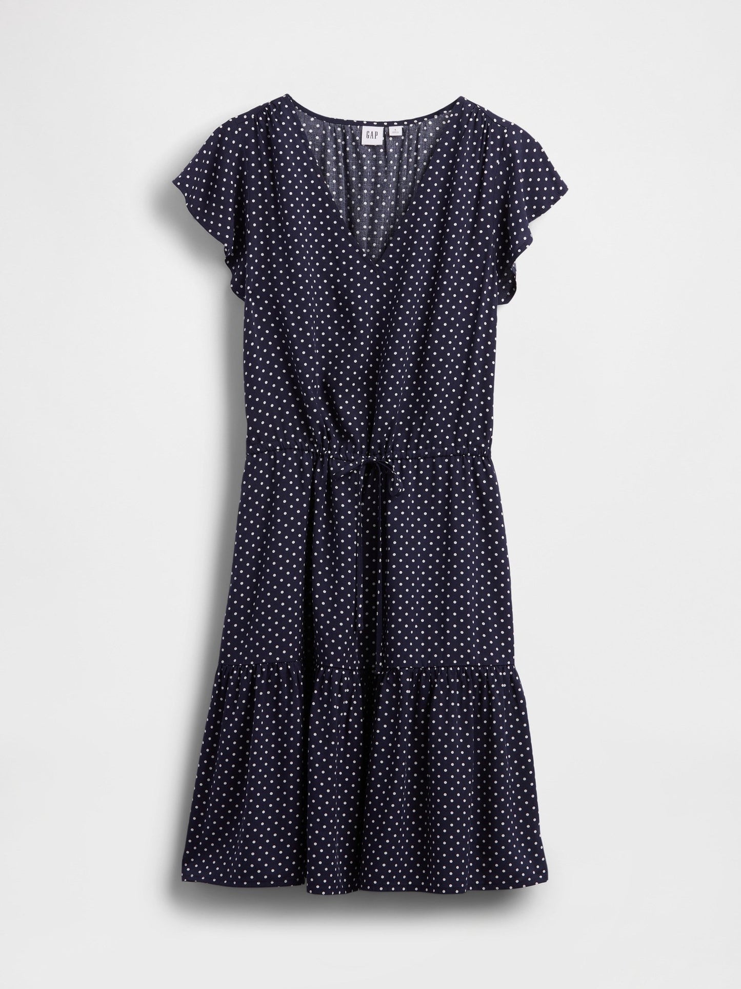 Lacivert Tiered Flutter Sleeve Mini Elbise