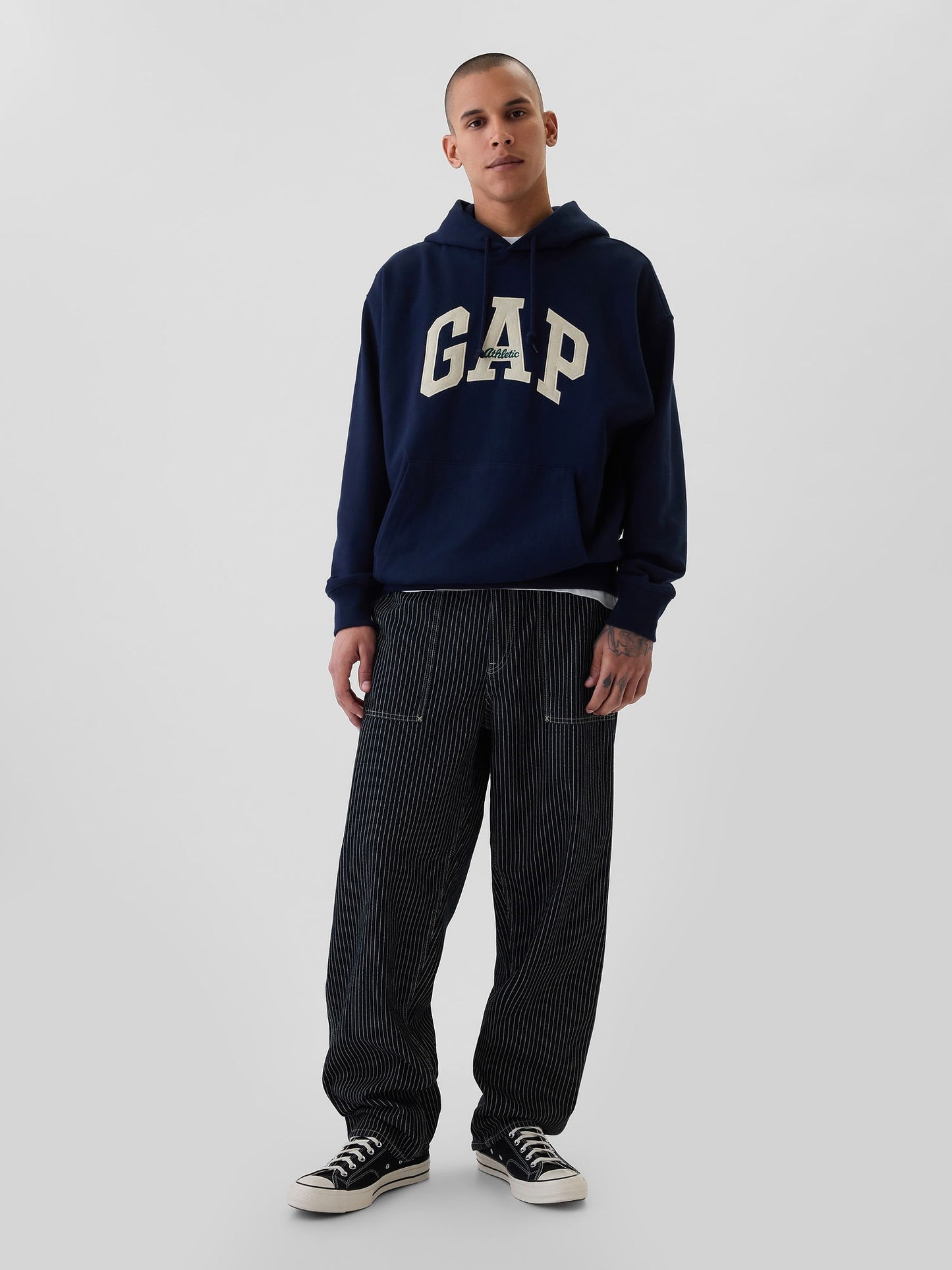 Koyu Mavi Railroad Utility Baggy Jean Pantolon