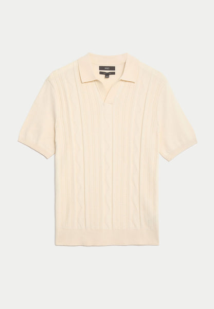 Kısa Kollu Örme Polo Yaka T-shirt