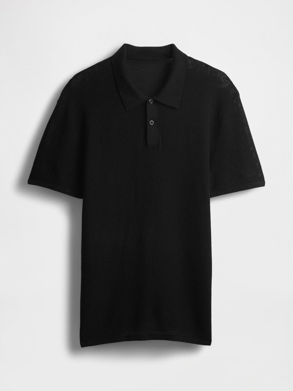 Siyah Dokulu Kroşe Polo T-shirt