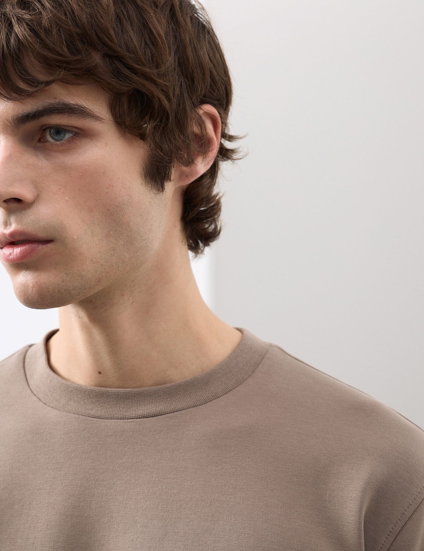 Pamuk Karışımlı Bisiklet Yaka Sweatshirt
