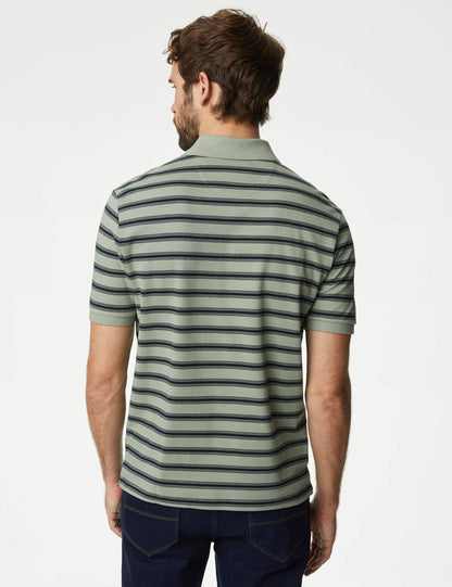 Saf Pamuklu Kısa Kollu Polo Yaka T-shirt