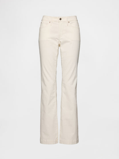 Kırık Beyaz Low Rise Corduroy Long & Lean Pantolon