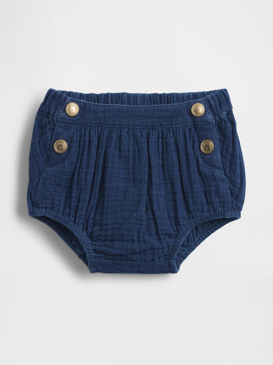 Koyu Mavi Pamuk Gauze Denim Sailor Şort