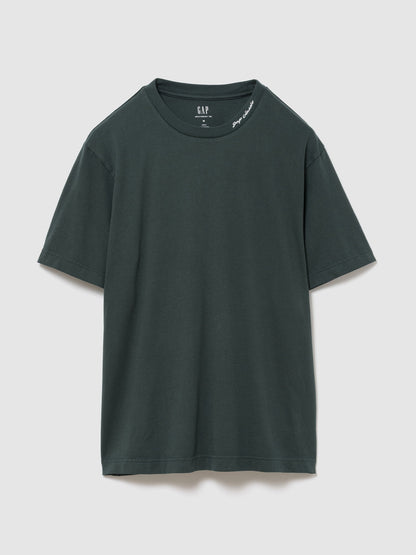 Koyu Yeşil Heavyweight Gap Logo Relaxed Crop T-shirt