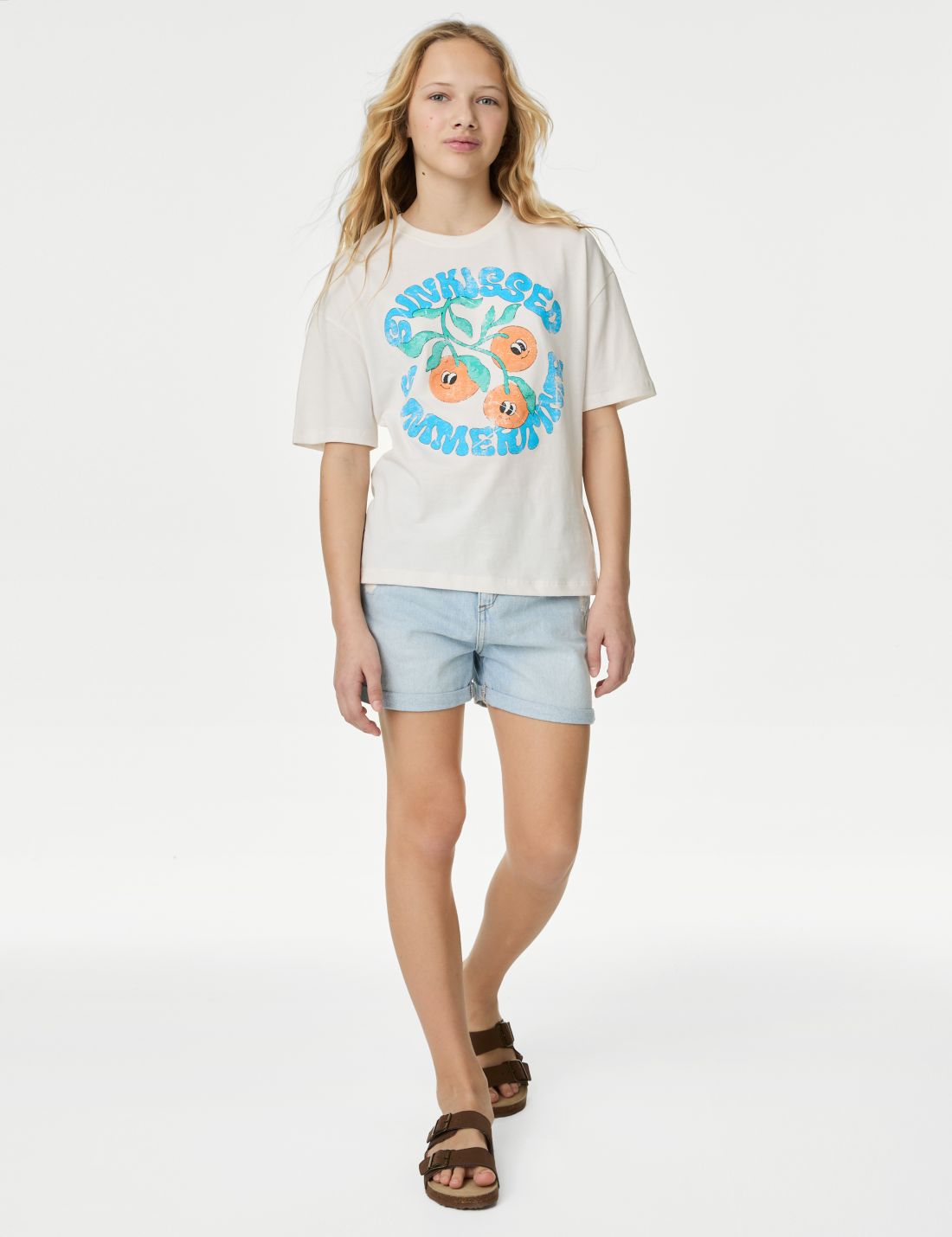 Saf Pamuklu Kısa Kollu T-shirt (6-16 Yaş)