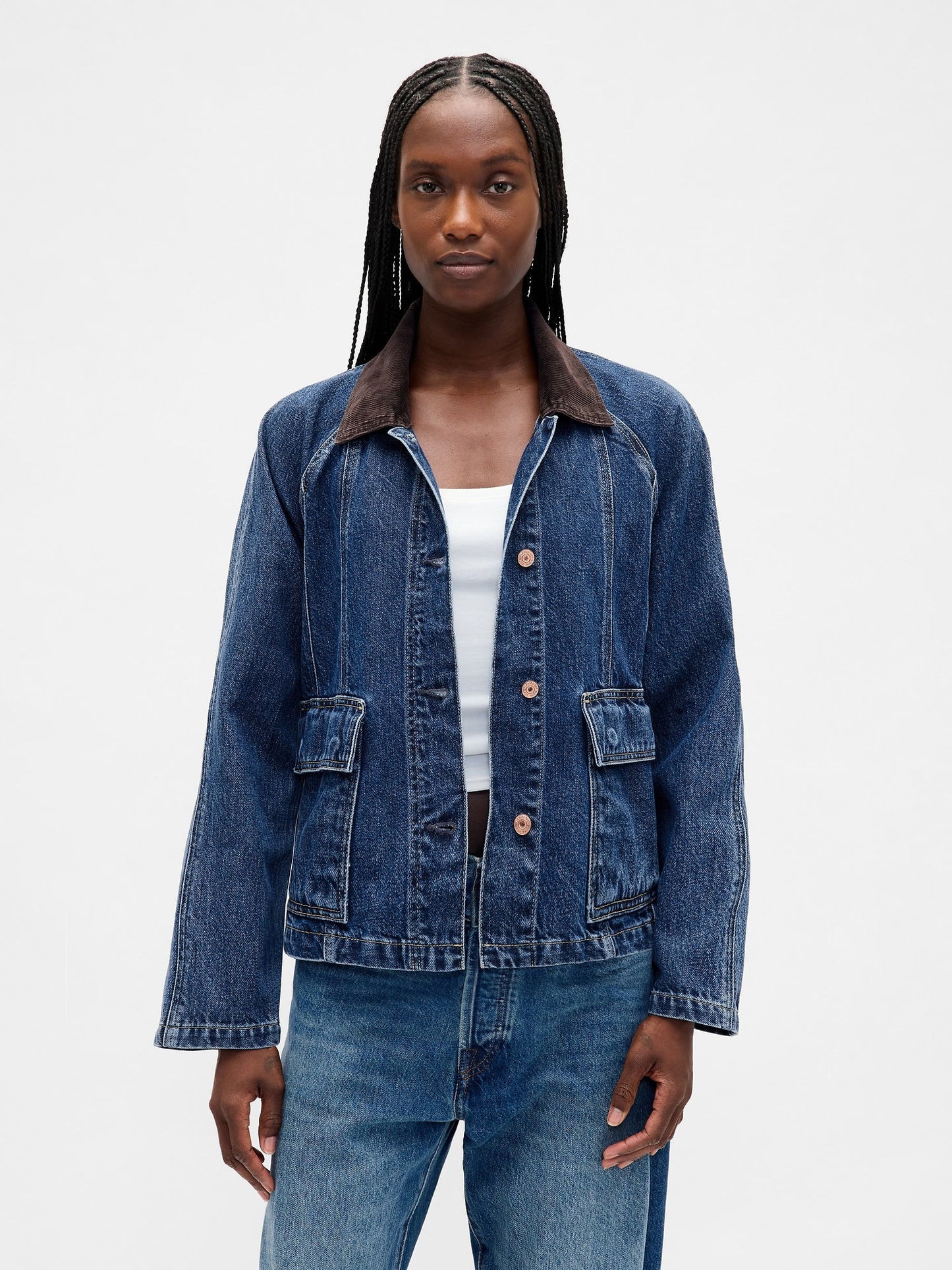 Lacivert Ultrasoft Denim Swing Chore Ceket