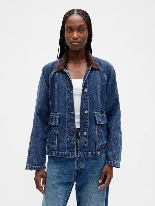 Lacivert Ultrasoft Denim Swing Chore Ceket