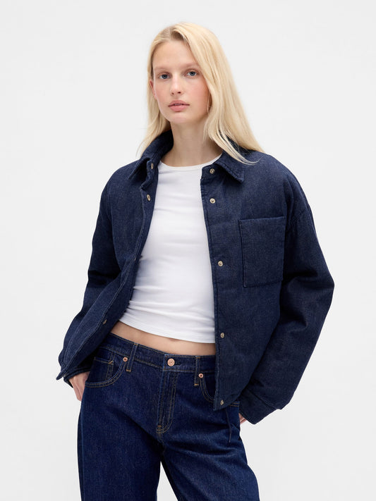 Mavi Denim Şişme Puffer Şişme Ceket