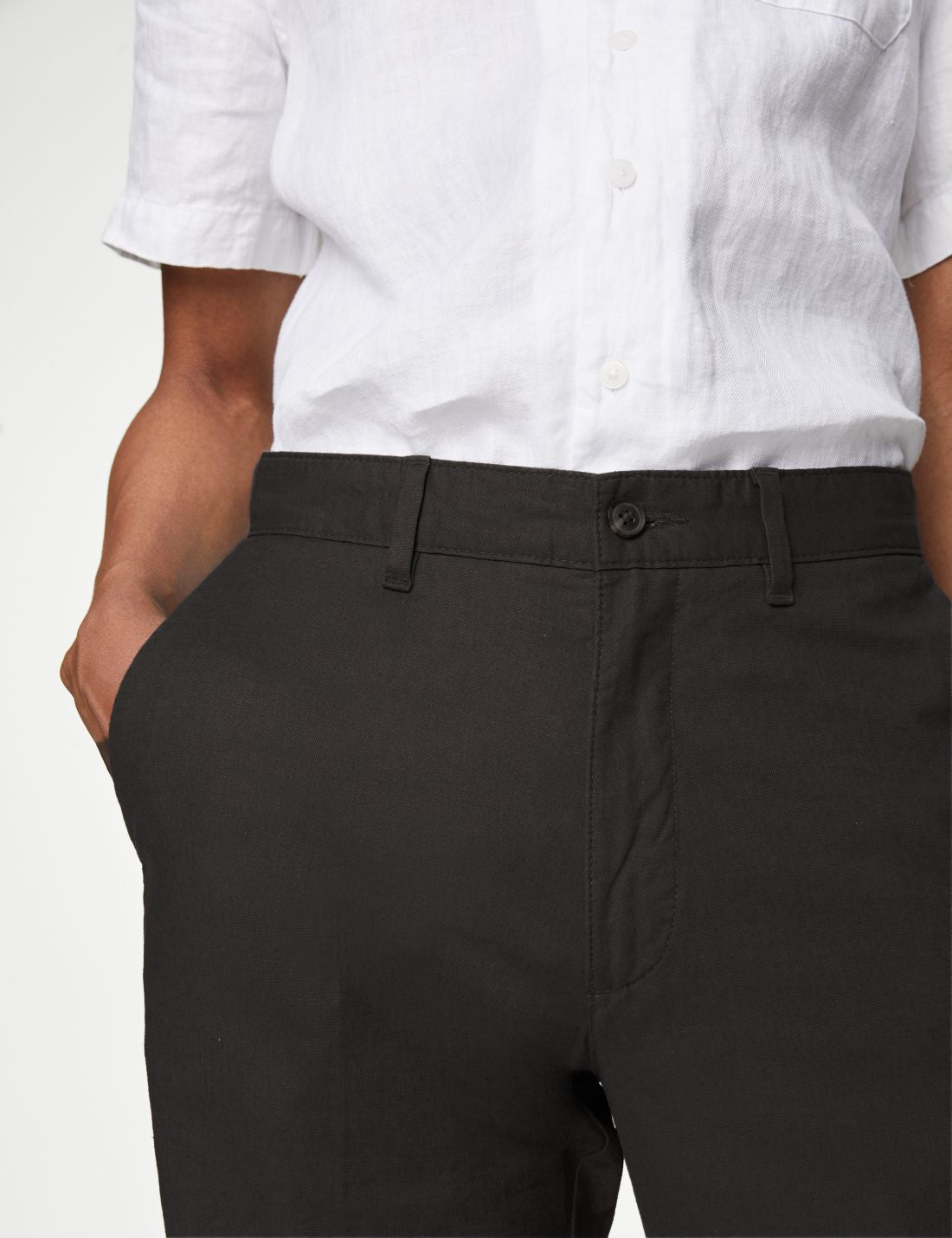 Regular Fit Keten Chino Pantolon