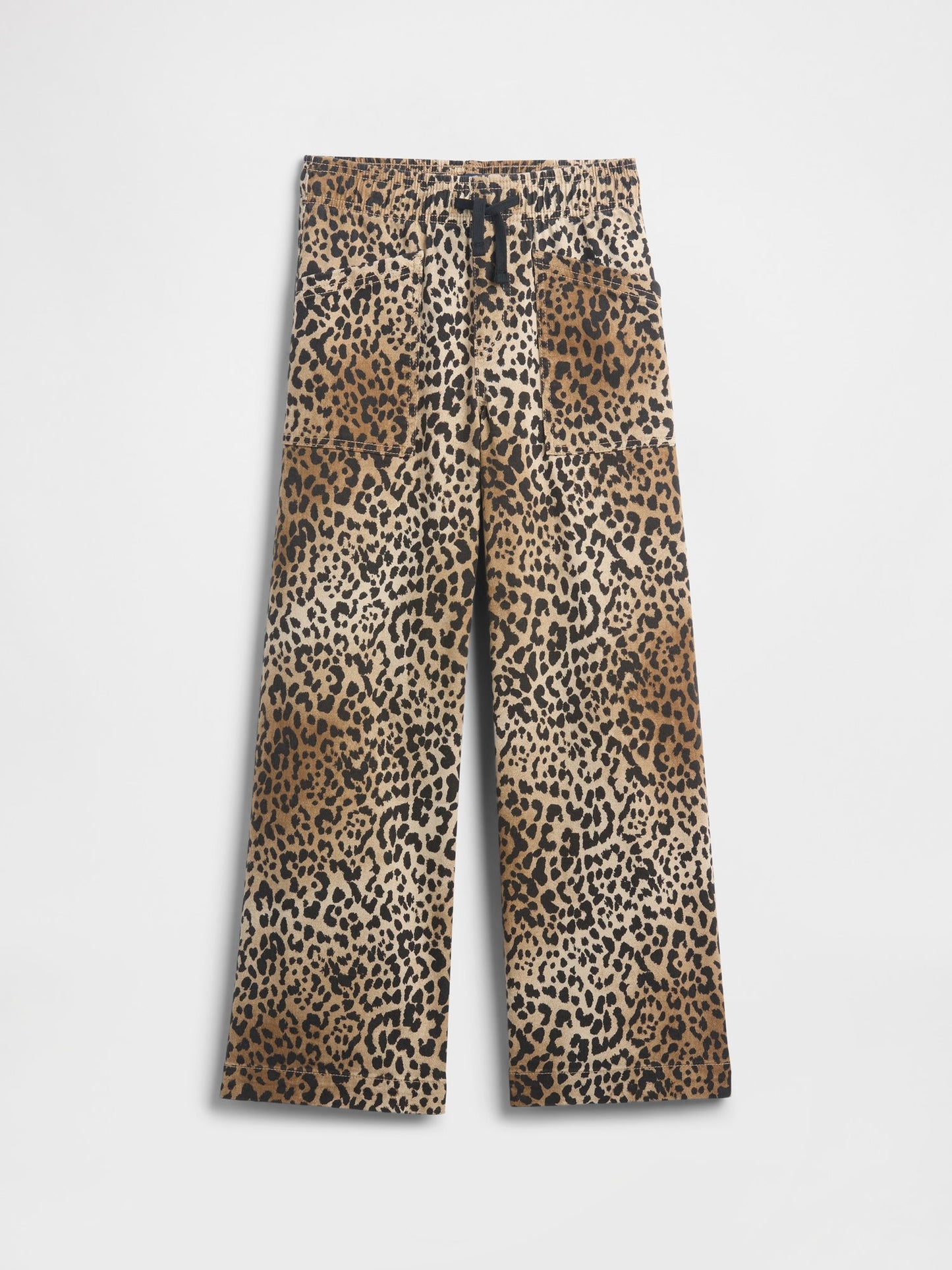 Kahverengi High Rise Baskılı Pull-on Wide Leg Jean Pantolon