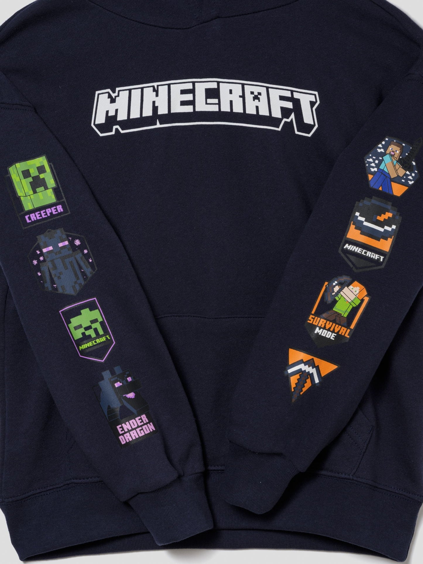 Lacivert Minecraft Baskılı Sweatshirt
