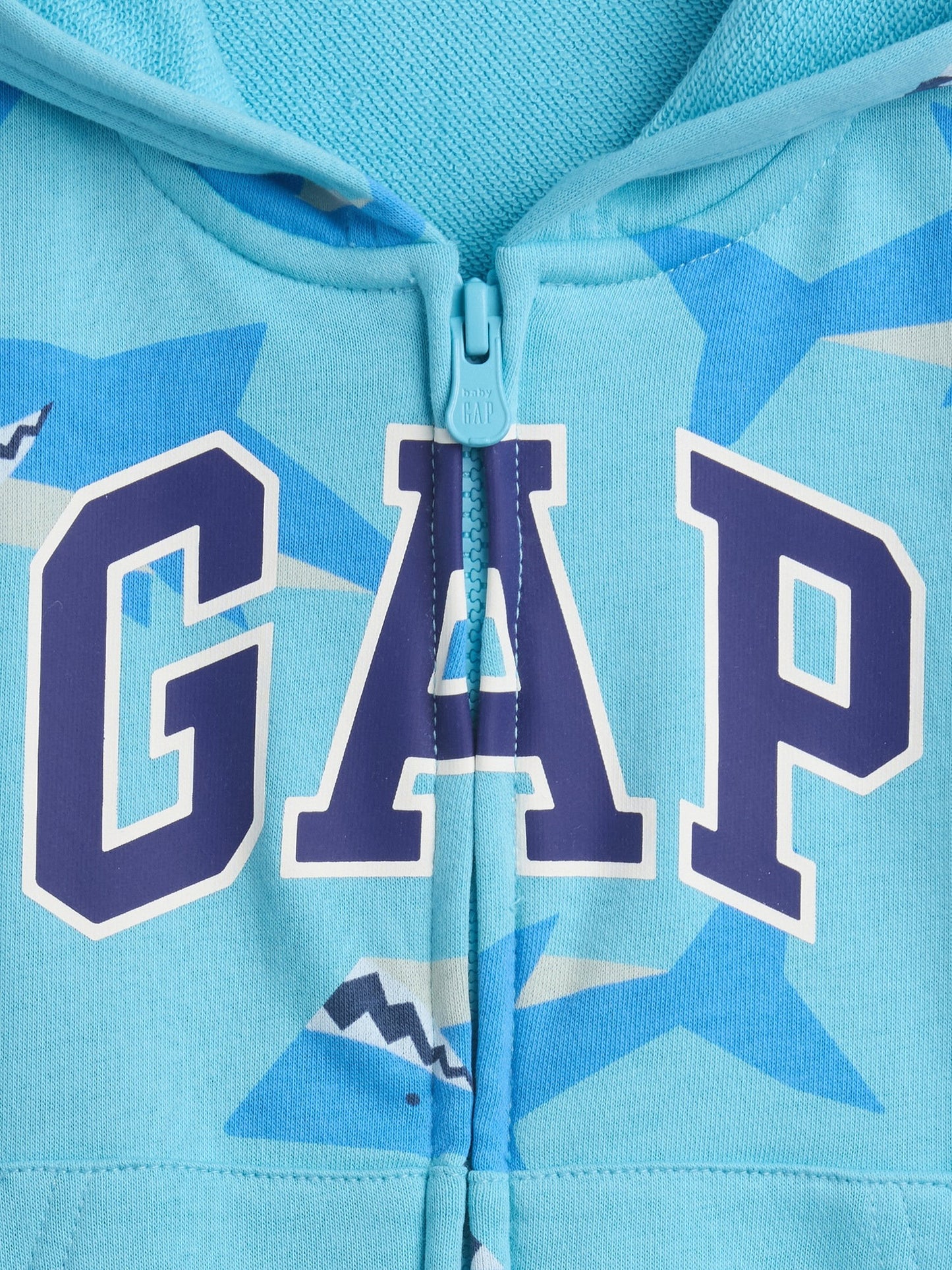 Açık Mavi Relaxed Logo Fransız Havlu Kumaş Fermuarlı Sweatshirt